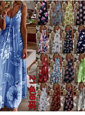 Slip Sundress For Women Summer Sexy V Neck Sleeveless Floral