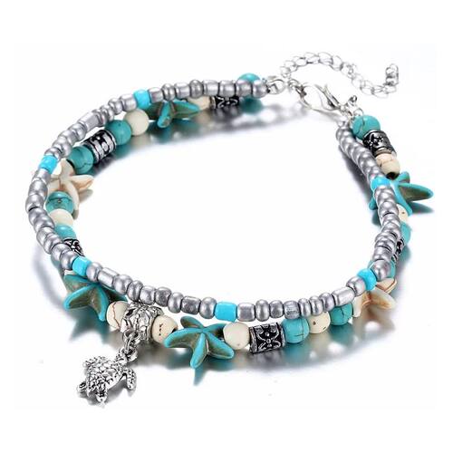 Beach Boho Wave Sea Star Dolphin Turquoise Bead Turtle Foot