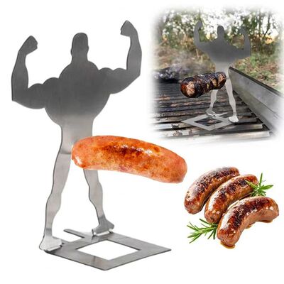 New Hot Muscle Male Shape Hot Dog Sausage Rack Outdoor Reusa