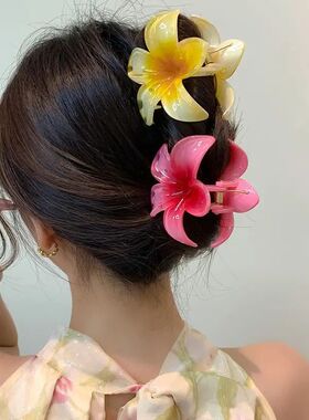 8CM Hair Claws Headwear Accessories Gradient Flower Acrylic