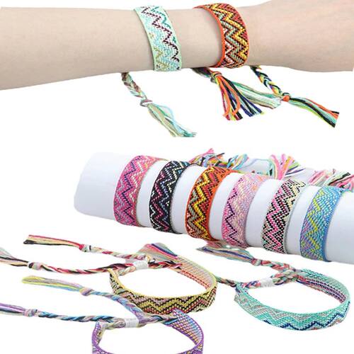 Nepal Ethnic Woven Bracelet Handmade Friendship Braid Rope W