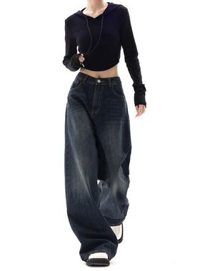 Retro Street Style Wide Leg Pants Niche Design Floor Length