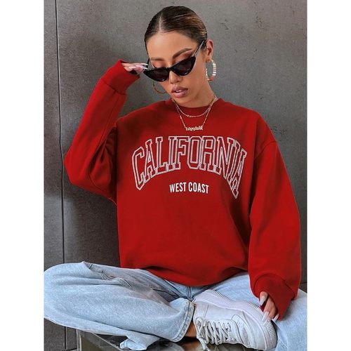 Korean Trend Woman Sweatshirts California West Coast Print F