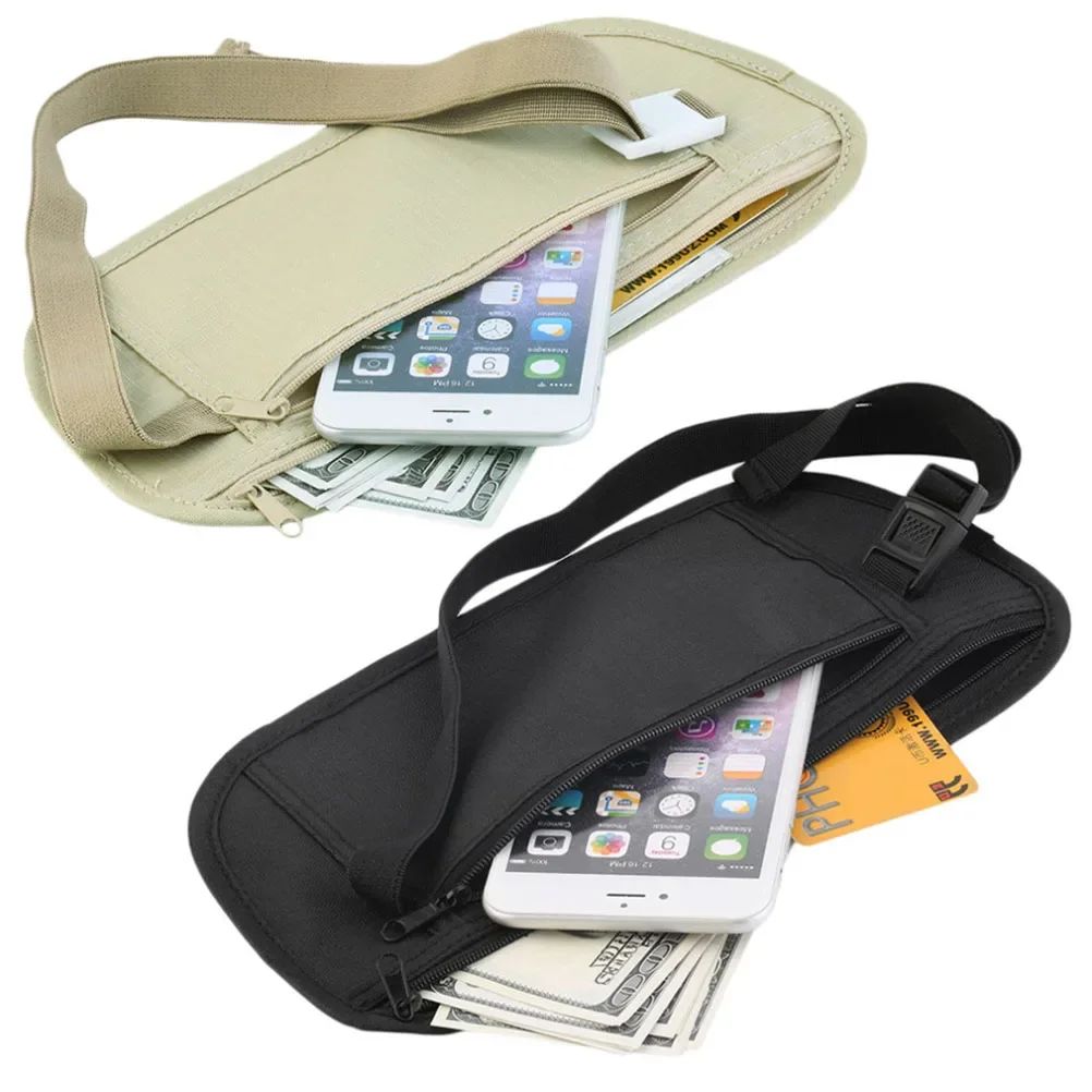 Invisible Travel Waist Packs Pouch for Passport Money Belt B