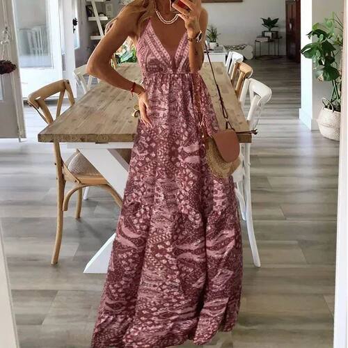 Bohemian Dress Women's Long Sexy Printed Sleeveless A-line S