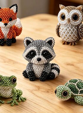 New DIY 3D Cute Animal Bead Craft Set with Colorful Bead Dec