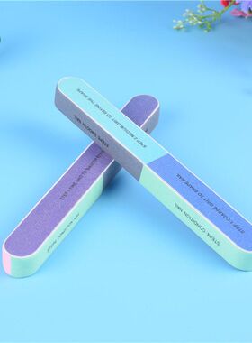 指甲锉刀包边锉六面抛光锉美甲工具七面锉磨甲棒双面印花磨指甲器