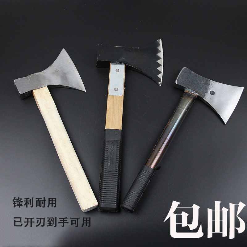 包邮木工斧头 野营柴斧 采伐斧 锻打斧头 木柄斧双刃斧砍柴斧