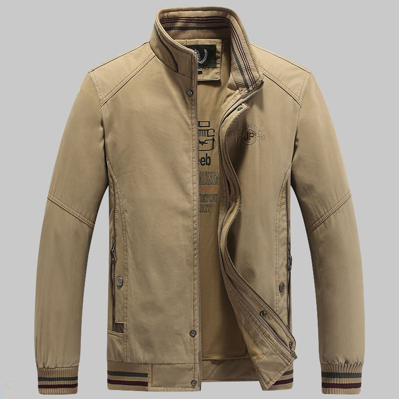 男士立领短款纯棉大码宽松外套