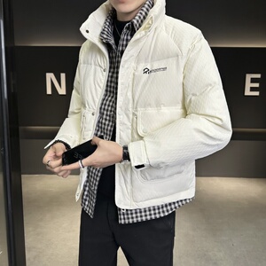 2024社会店主风格子假两件羽绒服外套潮流男型1 MY2010-P185图片