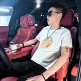 2025夏社会风龙刺绣短袖T恤男修身1XZ403-1-T8003-P38限5，男装T恤，电商C301