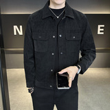 新高品质~修身水流纹店主风皮衣夹克外套3403-1-7811-P128，男装皮衣，电商C301