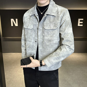 新高品质~修身做旧菱形店主风皮衣夹克外套1 403-1-7815-P128图片