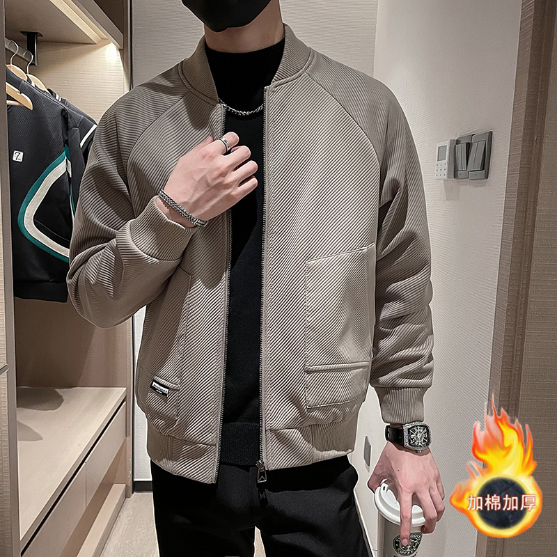 2023社会小伙棒球领纯色夹克外套1C301-JK8501-P98厚P108，商品下架区商品下架区，电商C301