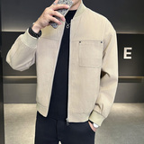 2025秋冬店主风简约胸兜设计棒球领夹克外套403-1-JK8058-P128，男装夹克，电商C301