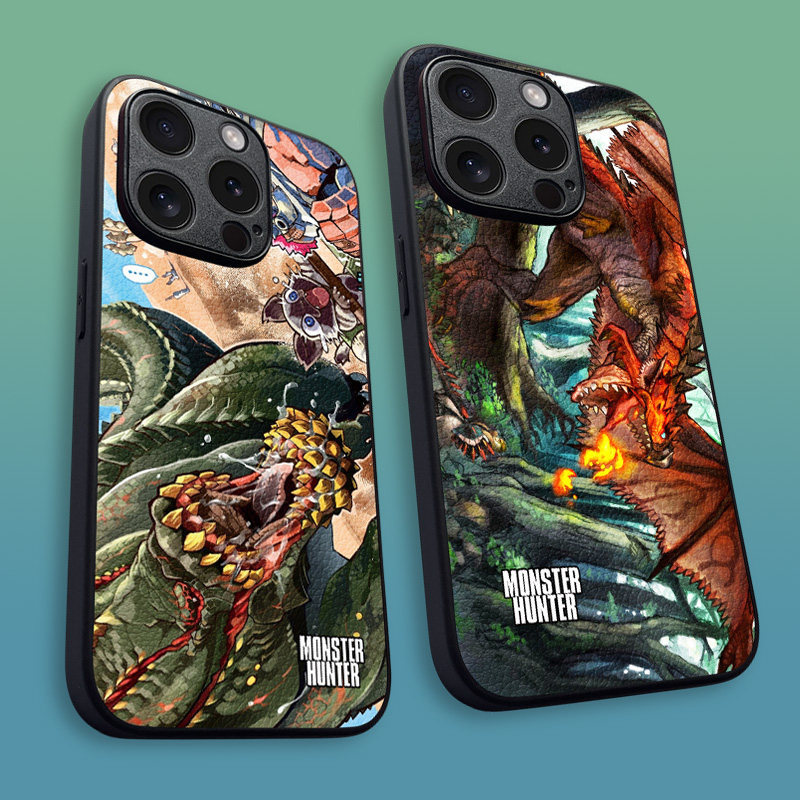 怪物猎人ip16E手机壳14/15/16Promax游戏海报Nova14 K80 NEO9一加13皮纹壳iqoo13荣耀400米15 Reno14 Pura80