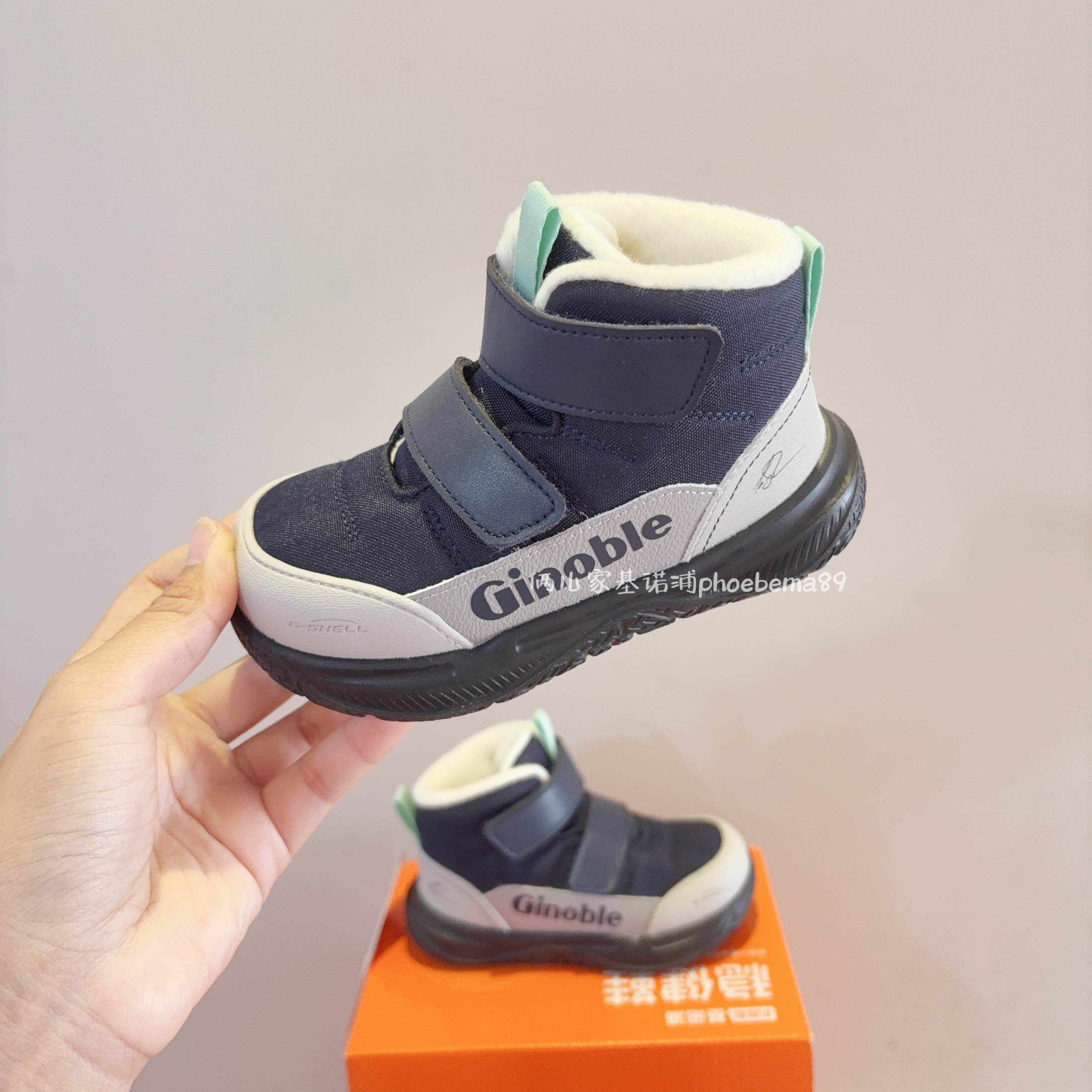 基诺浦冬款雪地靴加绒保暖棉鞋轻