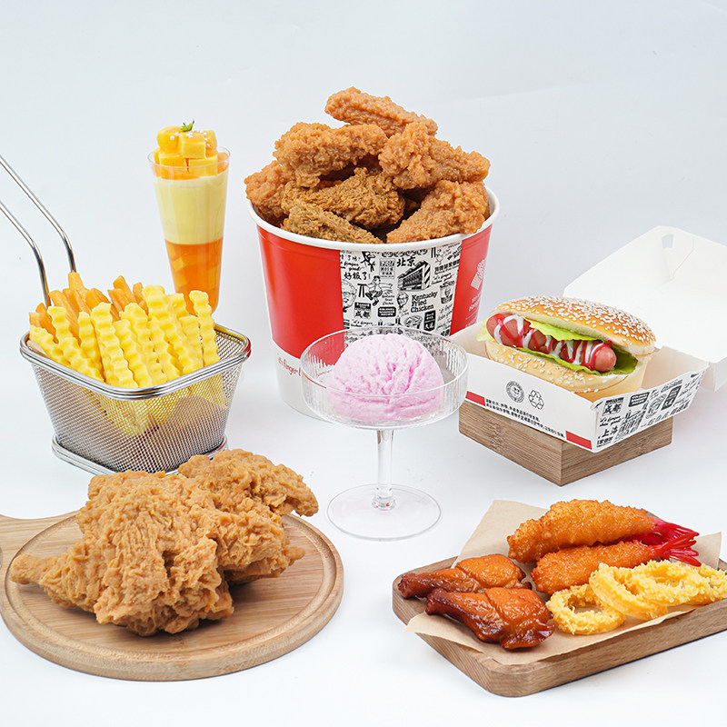 薯条烤翅炸鸡腿肯德基食品模型图片