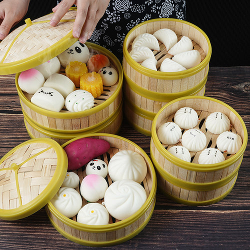 仿真模型食品小笼包套装解压玩具