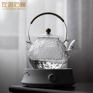左茗右器大容量玻璃提梁壶电陶炉专用烧水壶泡茶壶单壶可明火加热