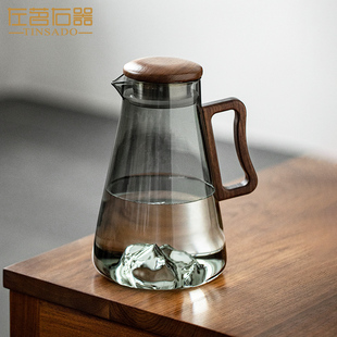 耐高温超大容量凉水壶茶壶2000ML 左茗右器冷水壶玻璃水杯家用套装