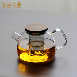 家用花茶壶 左茗右器耐高温玻璃煮茶壶大容量可加热泡茶壶茶具套装
