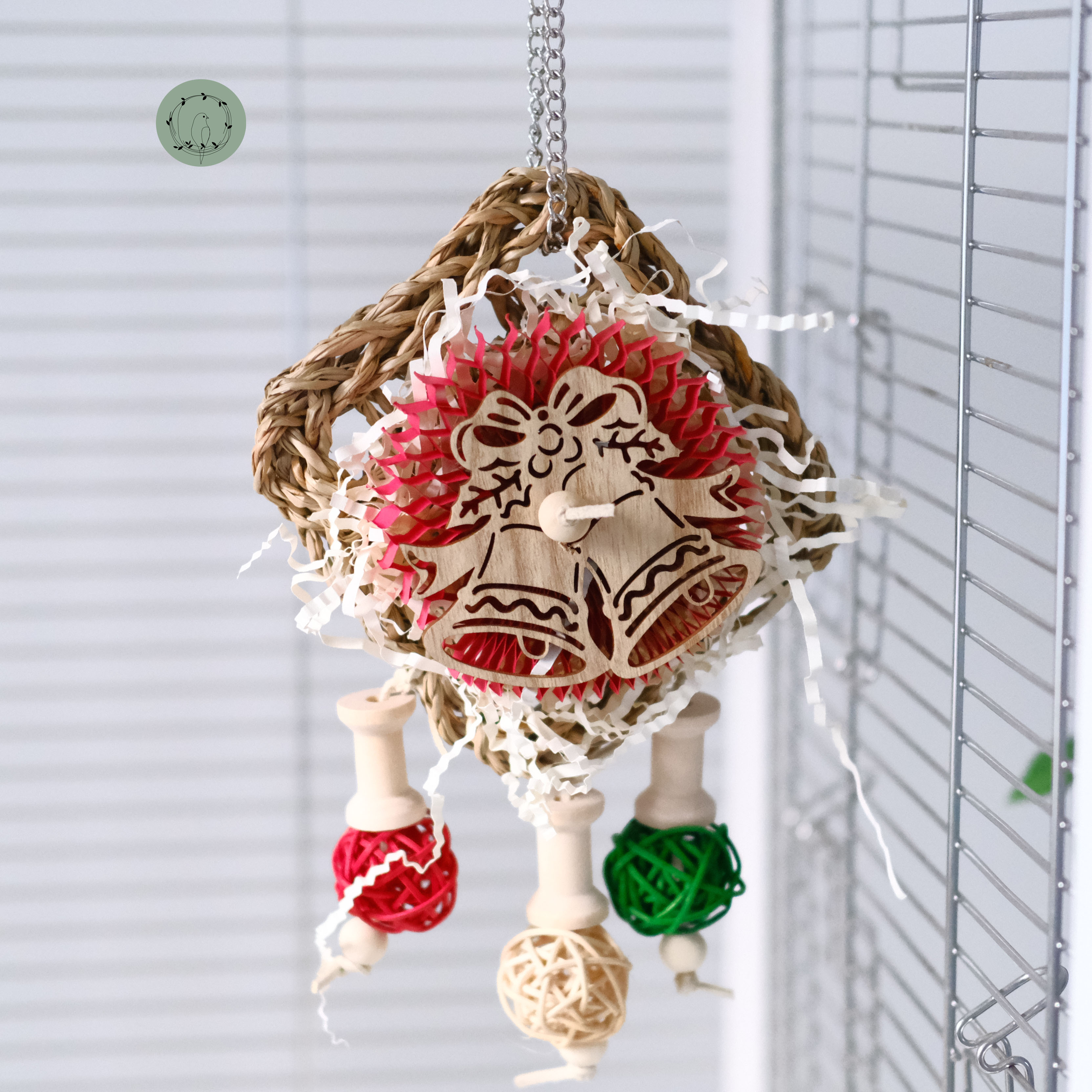 鹦鹉圣诞玩具啃咬攀爬网鸟笼装饰