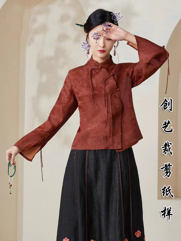 创艺纸样香云纱红云纱新中式女装