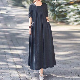 女装版纸打版 牛13 民族风棉麻宽松夏装连衣裙1:1裁剪实样纸样