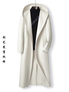 外套版 裁剪做衣服N103冬季 连帽长款 双面羊绒大衣男士 图纸样 浴袍款