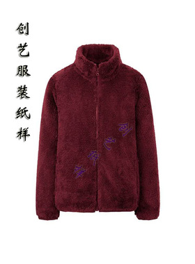 做衣服的裁剪图B124摇粒绒外套女秋冬季珊瑚绒卫衣大码上衣纸样板