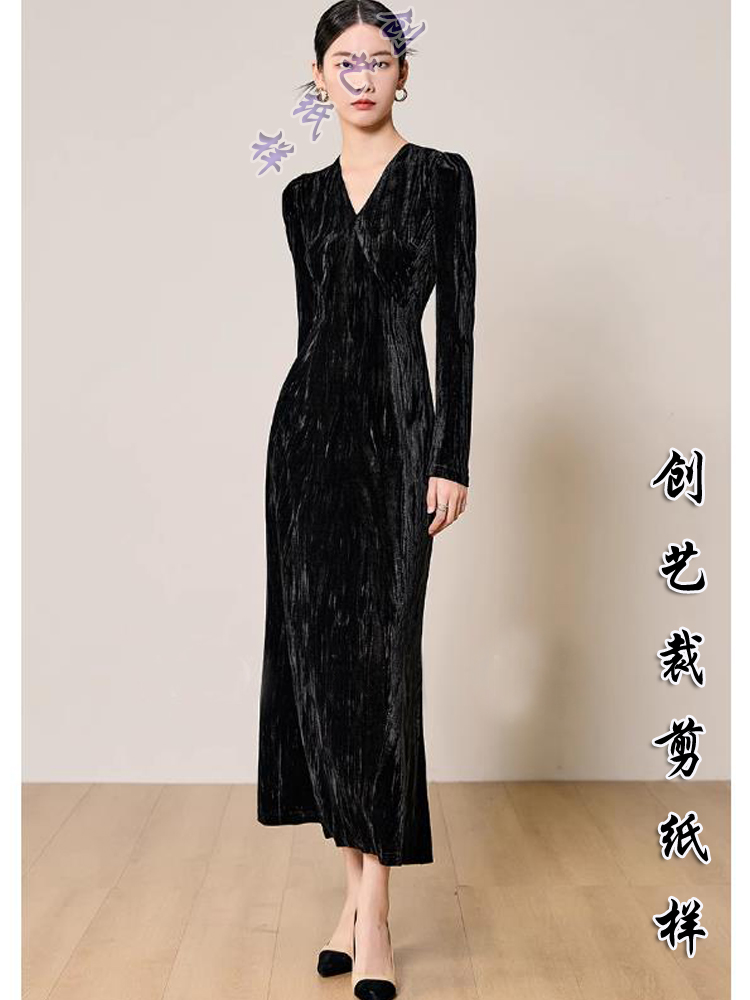 创艺纸样连衣裙牛皮纸秋冬春款女