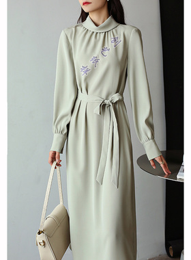 纸样版N157早春秋新款法式宽松气质裙子长袖连衣裙女裁剪衣服样板