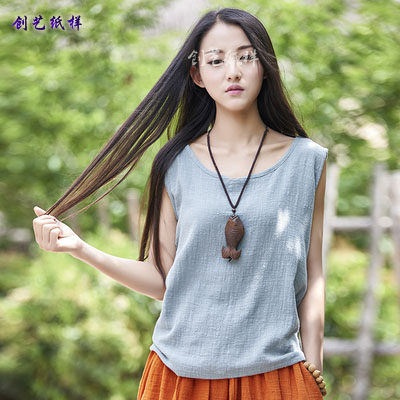 裁剪背心复古亚麻女样板纸
