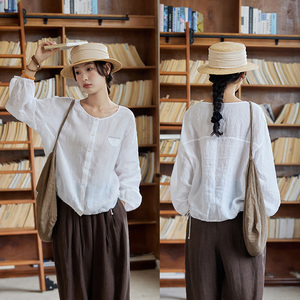 做衣服裁剪图纸 N47纯亚麻夏季新款女装衬衫防晒罩衫裁缝新品大全