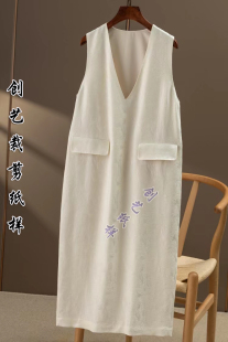 做衣服装 背心连衣裙女春秋女装 纸样 裁剪图N78羊毛提花V领无袖 打版