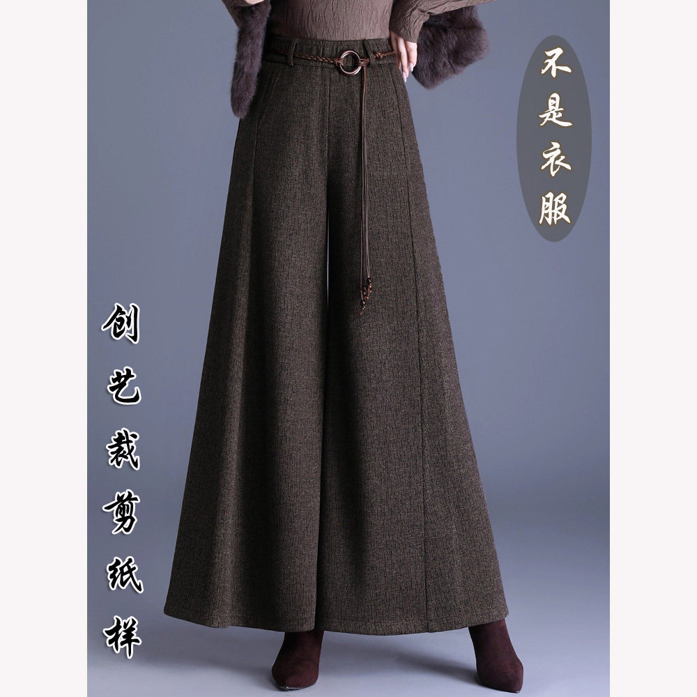 创艺阔腿裤女牛皮纸新款裁剪图