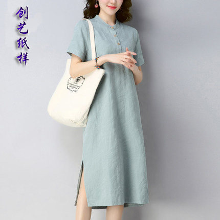 服装纸样裁剪图纸CX41女装改良版旗袍连衣裙棉麻风宽松做衣服板纸