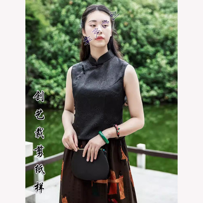 创艺纸样上衣女牛皮纸新款盘扣