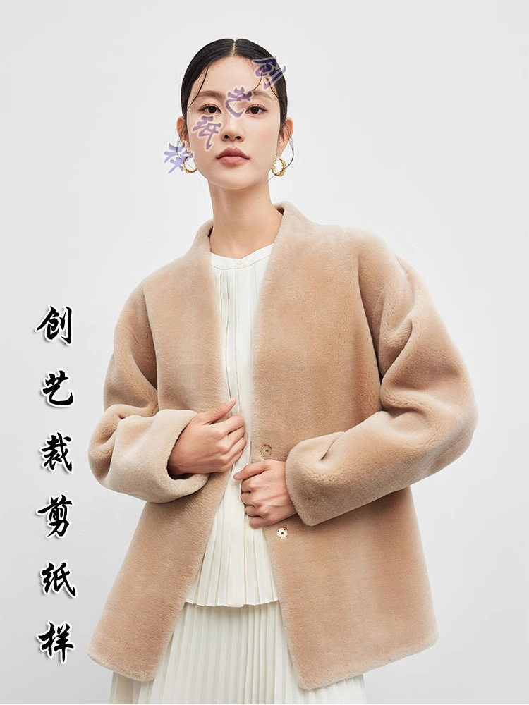 裁缝图皮草牛皮纸女外套冬装水貂