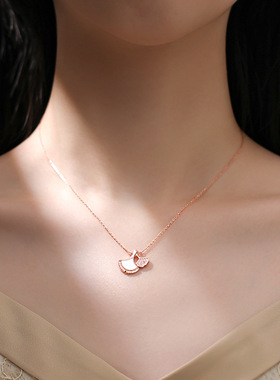 项链森系扇子ins小众贝壳银杏叶