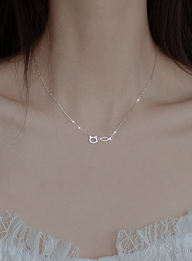 猫与鱼轻奢小众ins冷淡风锁骨链