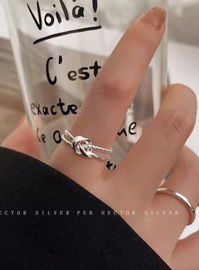 925银双层戒指ins潮小众设计时尚个性新款素圈指环自律级感百搭