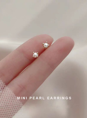 珍珠耳钉2025年新款爆款女小众设计耳环睡觉免摘耳饰