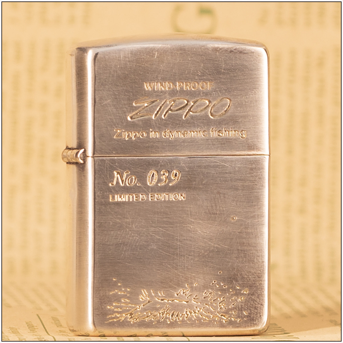 沧桑岁月【钓鱼会镀银主题机】正品zippo 限定收藏039 1993年3月