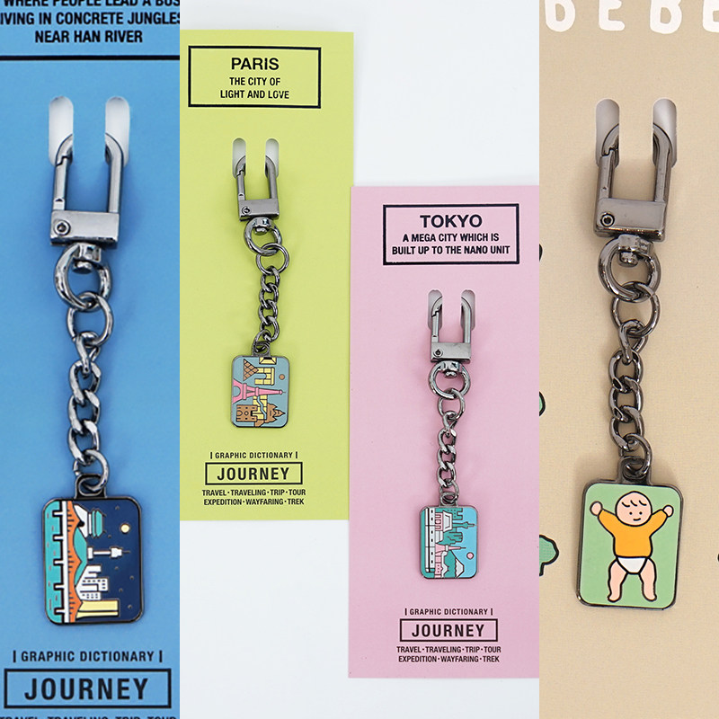 6 the republic of korea zero per zero Illustration Urban theme travel Key buckle Lanyards Bag pendantin the Festive supplies/Gift , Gift ideas , Keychain  category - from Buy2taobao.com to provide professional Taobao agent buy service