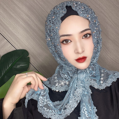 盖头女时尚纱巾马来手工蕾丝春秋