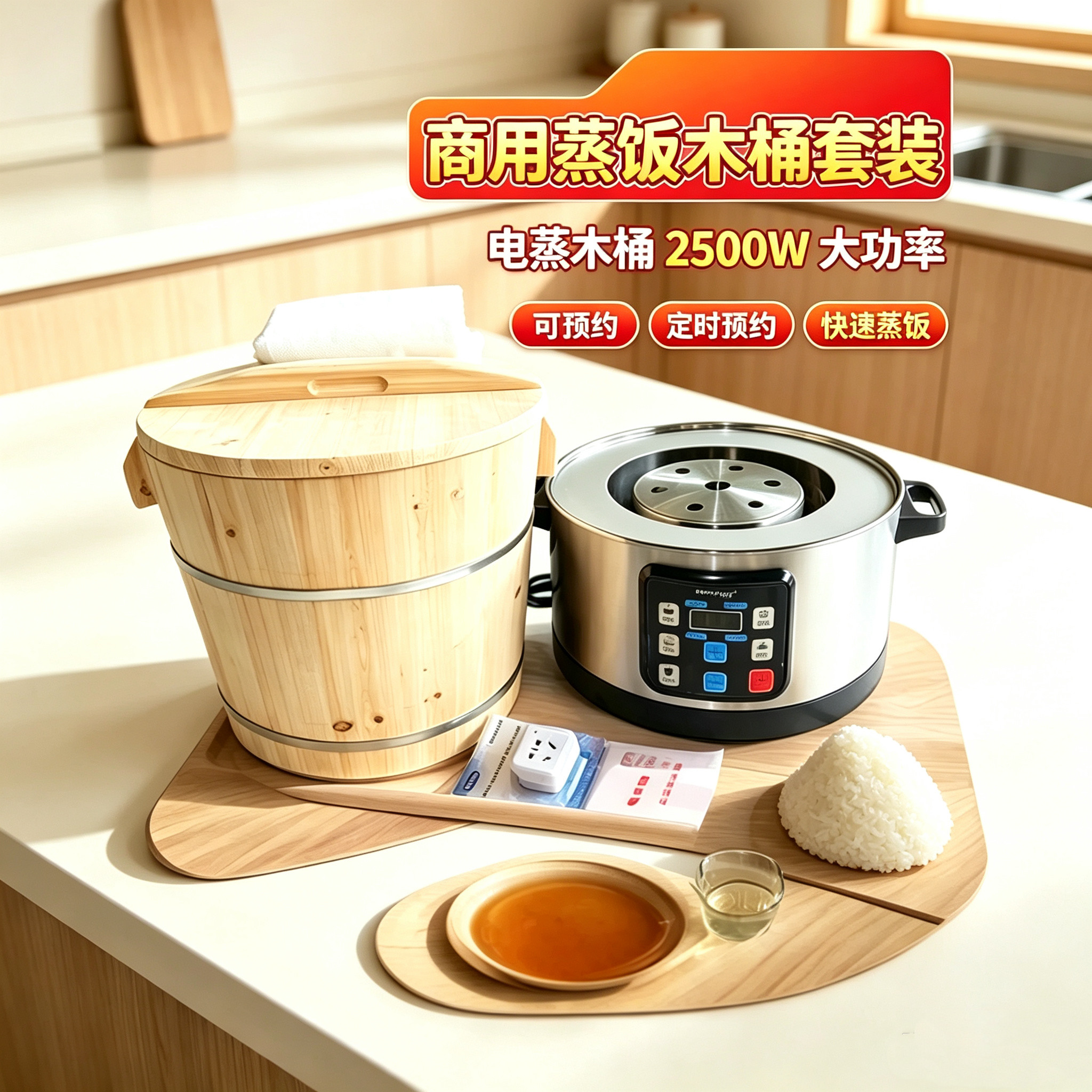商用木蒸饭桶定时预约电蒸锅