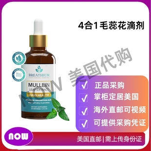 缓解免疫过敏 4合1毛蕊花滴剂肺部与肠道健康 美国直邮 BREATHIUM
