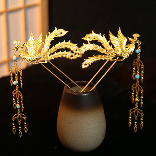 古风汉服头饰簪花仕女图步摇流苏配饰发冠唐风发钗发簪发饰